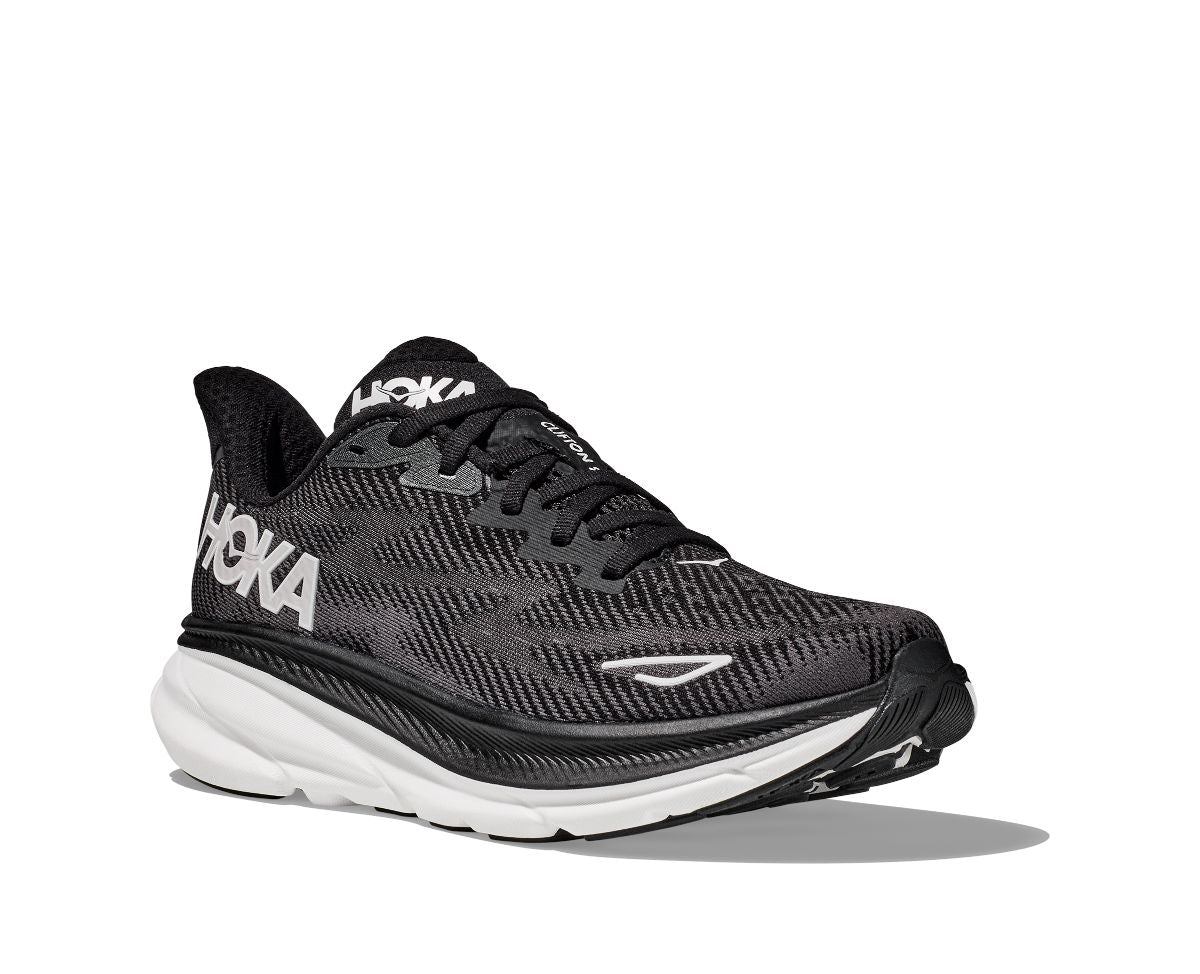 HOKA Clifton 9 - Black/ White