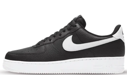 Air Force 1 - Black White Pebbled Leather