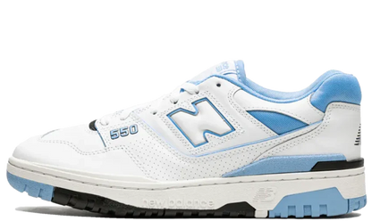 NB 550 - UNC White University Blue